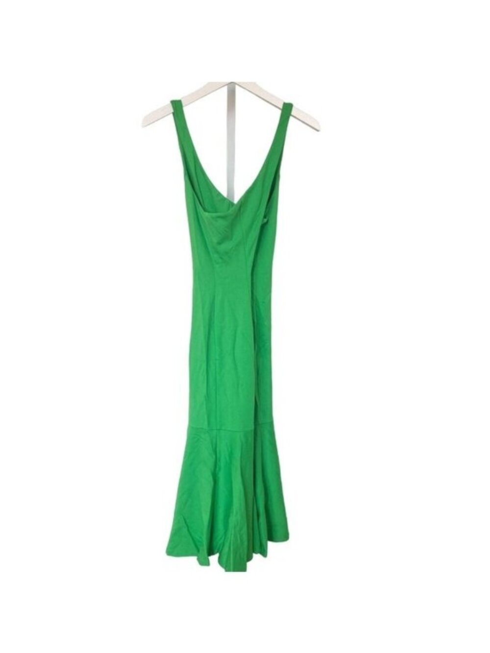 Amanda Uprichard Apple Green Midi Dress Tiered Hem Form-Fitting